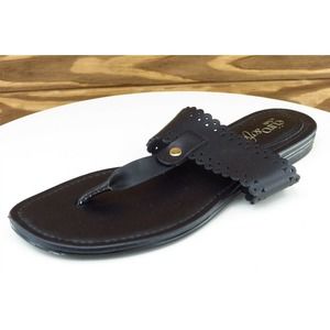 Euro Soft by‎ Sofft Sz 6 M Black Thong Synthetic Women Sandals Belisma